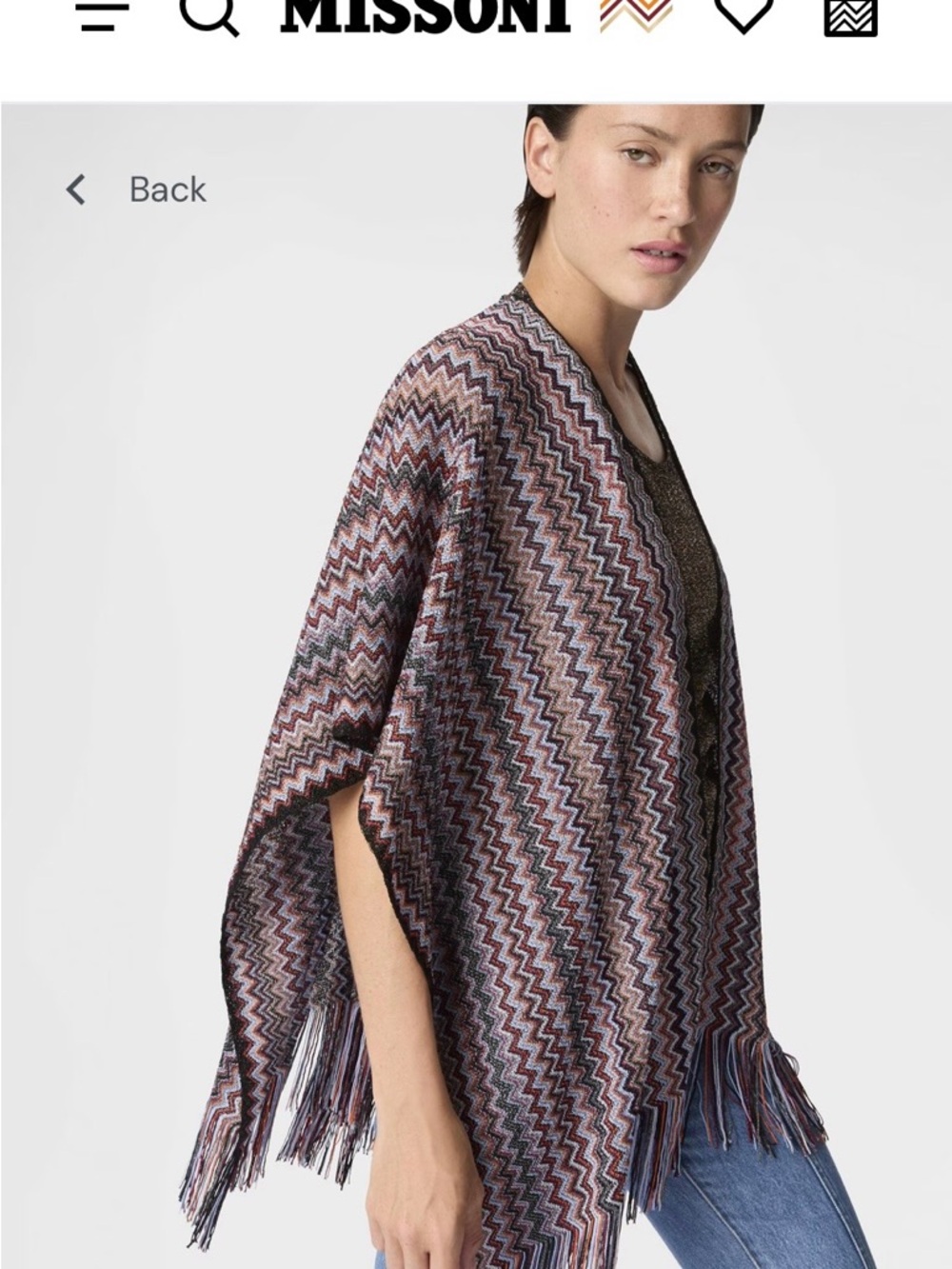 Missoni Multicolor Zigzag Fringe Cape - Picture 3 of 7